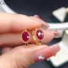 Ruby hoepel oorbellen voor dagelijks gebruik 5mmx7mm donkerrood natuurlijke robijn 925 zilveren oorbellen voorkomen allergie 18K gouden plating sieraden