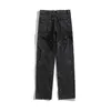 Jeans pour hommes Coutures irrégulières Lavé à la neige Jeans en denim en détresse Slim Hommes Noir Pantalon à jambe droite High Street À la mode Homme Vêtements J230420