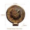 Table Clocks Luxury Gossip Retro Clock Living Room Office Desktop Decoration Brass Desk Watch Zodiac Ornaments