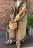 女性用トレンチコート132cmバスト秋の冬女性スタイルシンプルなオールマッチルーズフード付き居心地の良い温かいキルティング綿パッド付き長いオーバーコート