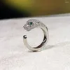 Anelli a grappolo in argento sterling 925 di alta qualità classico moda leopardo anello aperto semi diamante squisiti gioielli da donna regalo di compleanno
