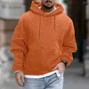 Sweat à capuche léger pour homme, épais et chaud, avec cordon de serrage, poche plaquée, pull tricoté confortable pour l'automne et l'hiver, décontracté