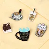 Pins Brooches New 5 Styles Drink Enamel Pins Cute Coffe Milk Brooches Women Men Jeans Coat Lapel Pin Badges DSecoration Jewelry Gift for Frien Z0421