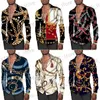 Men's Casual Shirts Fashion Luxury Golden Chain 3D Printed Men's Shirts Casual Turn-down Collar Buttoned Short/Long Sleeve Tops Social Prom Cardigan T231121