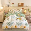 Bedding Sets Blue Bear Love Heart Set Cartoon Flower Duvet Cover Double King Size Sheet Soft 3/4pcs Bed For Home Child