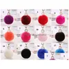 Chave do carro Adorável 8cm Rabbit Fur Ball Chain Chain redonda redonda de brinquedo de brinquedo Pingente de anel de anel cabeludo C041 Drop Deliver