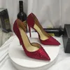 Classic Shoes Red Bottom Wedding Bling Crystal Black Red Silver Fashion Women High Heels Sexy Pointed Toe Party Shoes Women Stiletto Red Soles Rhinestone Sandals