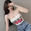 Kvinntankar Camis Daxin Leisure Chain Small Vest Female Letter Tube Top Wearing Summer Sling Tank Tops