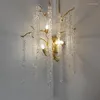 Vägglampa lyx vardagsrum villa kristall sconces modern design dekorativ belysning guld/silver gren