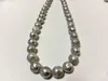 Chaînes à la mode 11-13mm brillant gris clair collier de perles pour les femmes naturel moins de défauts bijoux fins cadeaux de fête