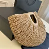 Hot Designer Straw Woven Handbag Summer Fashion Beach Bag For Women Tote Clutch Hobo Shoulder Bags 35cm By 32cm Luxury Bag