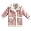 Jackets Childrens Wool Blends Coats for Girls Winter Teenager Snow Wear Fur Outerwear Thick Warm Coat 6 7 8 9 10 11 12 14 Years 231121