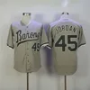 Moive Michael 45 Birmingham Barons Baseballtröjor Knapp ner svart vit grå sömnad retro college cool bas pensionering sport andas cooperstown pinstripe