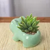 Vaser 2023 Creative Ceramic Mini Frog Planters Succulent Cute Green With Holes Home Garden Decorative