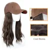 Visors Baseball Cap With Hair Extensions Fashion Wig Adjustable Hat For Women Girls