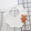 Hair Accessories 1 Piece Cute Born Baby Bibs For Boy Girl Korean Fashion Cartoon 3D Bear Bib Soft Cotton Saliva Towel Feeding