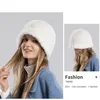 Berets bacia chapéu feminino inverno balde à prova de frio quente de malha lã de pelúcia orelha proteção boné pescador bonés