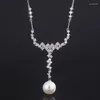Anhänger Halsketten So Jewelry Kupfer vergoldet Perle Quaste Kragen Kette Damen 14mm