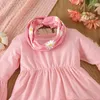 Clothing Sets Kids Girls 3pcs Clothes Set Autumn Children Solid Color Long Sleeve Crew Neck Ruffled T-shirt Flare Pants Headband Outfits