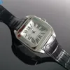 Ca Square Watch Роскошные мужские часы 40 мм Женева Оригинальный корпус из нержавеющей стали Коровий ремень Автоматические механические часы Дизайнерские мужские часы montre watch dhgate