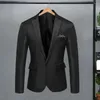 Ternos masculinos longo sleebe terno casaco elegante jaqueta de casamento fino ajuste único botão estilo cardigan com gola virada para baixo para o noivo