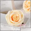 Bröllopsblommor Ny 9cm Artificial Rose Flower Heads Silk Decorative Party Decoration Wall Bouquet White Dht8n