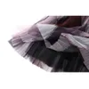 Rokken Koreaanse stijl Geometrische print Y2K Rok VD1702 Women Purple Black Blue Long Midi Lengte Tule geplooide rok 230420