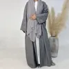 Plus Size Jurken Katoen Linnen Open Abaya Voor Vrouwen Borduren Kimono Abaya Moslim Dubai Turkije Luxe Kaftan Hijab Jurk Saoedi-islamitische Kleding 231121