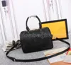 Bolsa Speedy Bandouliere 25 Preto Branco Bege Bolsa transversal Couro granulado Cadeado Negócios Compras Luxos Bolsas de grife