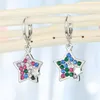 Hoop Earrings Metal Zircon Star Punk For Womens Gift Jewelry Color Rhinestone Geometric Starfish Small Circle Dangle