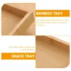 Plates 2 Pcs Dessert Plate Bamboo Set Two Square Drinking Glasses Storage Tea Tray