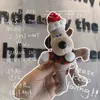 Christmas Decorations Red Cute Dog Pendant Keychain Scarf Hat Toy Bag Decoration Home 231120