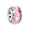 925 perles en argent breloques fit pandora charme Dangle rouge amour coeur fleur rose perle de verre de Murano