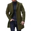 Mens Wool Blends Men Winter Trench Coats Loose Outwear Out Overcoat Long Sleeve Button Up Jacket -Length Woolen Singlebreasted Coat 231120