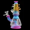 Clear Glass Beaker Bongs Tornado Perc Hookahs Lifebuoy Base Cyclone Percolator Bong fristed Disc Smoking Water Pipes Green Tobacco