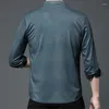 メンズカジュアルシャツ2023秋と冬の高品質トレンドサテン格子縞のウールシャツビジネストップ