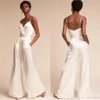 Jumpsuit Bridesmaids Summer with Pockets And Spaghetti Neck Dramatic Dress Wide-Leg Pants Zipper Back Beach Wedding Guest