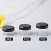 Récipients cosmétiques en plastique vides transparents rechargeables avec couvercles colorés Bouteilles d'échantillons de maquillage Pots d'échantillons en plastique acrylique pour crèmes cosmétiques Maquillage 3g / 5g / 10g