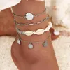 Anklets Bohemian przyciągająca wzrok biżuteria plażowa wszechstronna perła kostka boho szykownie