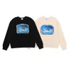 Fashion American Brand Rhude Lone Wolf High-definition Printed Pure Cotton Terry Men and Women's Casual Round Neck Sweater