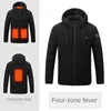 Herenjassen Heren Dames USB-verwarmingsjas 11 Zone Koudbestendig Winter Lange mouw Hoodie Smart Elektrisch verwarmde kleding 231120