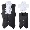 Anime-kostuums Mne's Steampunk-pakvest Gothic Victoriaans Brokaat met enkele borst Middeleeuws Halloween Cosplay-vest met jabot-stropdas