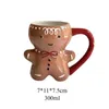 Muggar Xmas Creative Cup Christmas Ceramic Mugs Cartoon Gingerbread Man Coffee Par Cup Christmas Year Gifts Navidad Drink Cups 231120