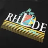 Designer Fashion Clothing Tees TShirts Tropical Print High Street Loose Oversize Men's Women's Couple Trend Brand Rhude Short Sleeve T-shirt Tops Streetwear Hip hop