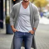 Suéter dos homens Europeu Americano Masculino Moda Street Malha Cardigan Primavera Outono Fino Malha Camisa Camisola Solta Longo Casaco de Lã 231120