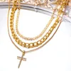 Ожерелья с подвесками 2023, классические подвески с крестом, ожерелье для женщин, многослойная цепочка, женские очаровательные ювелирные изделия