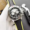 Hoogwaardig herenhorloge van ontwerpers. Luxe rubberen band, multifunctioneel mechanisch, klassiek sporthorloge met zes pinnen