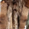 Pelliccia sintetica da donna maomaokong Vero cappotto Giacca invernale da donna Parka lungo Collo di procione naturale Cappuccio spesso Fodera calda Parka 231121