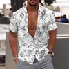 Camisas casuais masculinas masculino havaiano Henry Holiday Tops Tops de manga curta harajuku coconut árvore impressão v grande tamanho T-S 230421