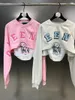 PREPOMP – sweat-shirt à capuche pour femme, ensemble deux pièces, col rond, manches longues, lettres, châle court, Camisole, automne 2023, GL943